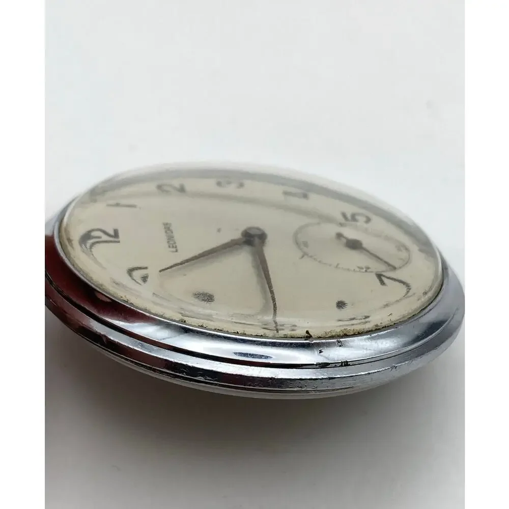 Vintage Leonidas Swiss Mechanical 17 Jewel Pocket Watch 48mm 445 Unitas Movement